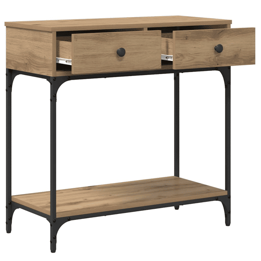 Mesa Consola - Mesa De Entrada com gaveta carvalho artisiano 75 x 34,5 x 75 cm