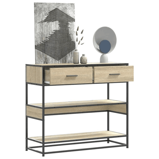 Mesa Consola - Mesa De Entrada 90x35x80 cm derivados de madeira carvalho sonoma