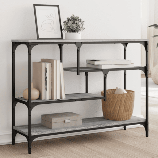 Mesa Consola - Mesa De Entrada 100x30x75 cm derivados de madeira cinzento sonoma