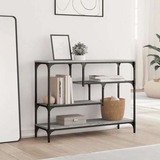 Mesa Consola - Mesa De Entrada 100x30x75 cm derivados de madeira cinzento sonoma