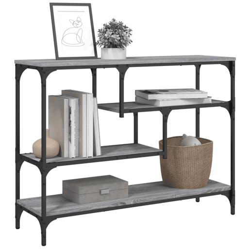 Mesa Consola - Mesa De Entrada 100x30x75 cm derivados de madeira cinzento sonoma