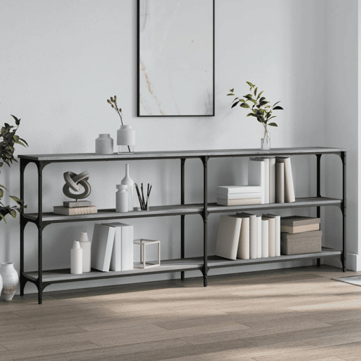 Mesa Consola - Mesa De Entrada 200x29x75 cm derivados de madeira cinzento sonoma