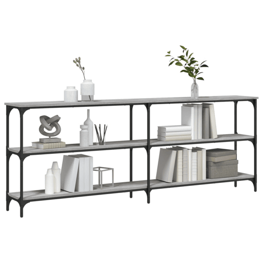 Mesa Consola - Mesa De Entrada 200x29x75 cm derivados de madeira cinzento sonoma
