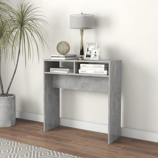 Mesa Consola - Mesa De Entrada 78x30x80 cm derivados de madeira cinzento cimento