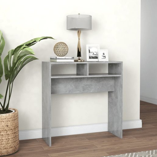 Mesa Consola - Mesa De Entrada 78x30x80 cm derivados de madeira cinzento cimento