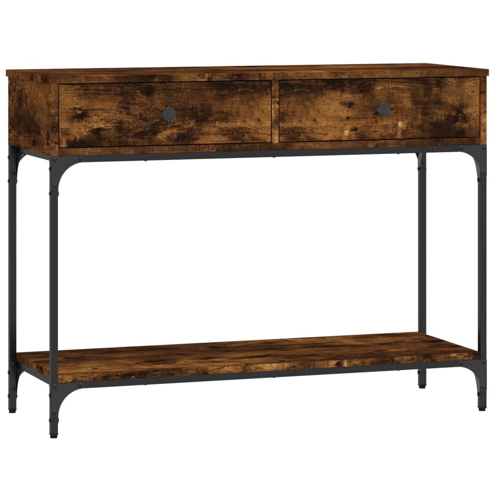 Mesa consola - mesa de entrada madera de ingeniería roble ahumado 100x34,5x75 cm