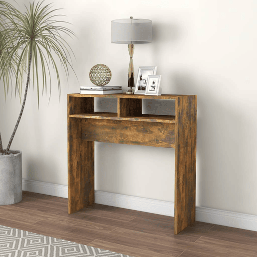 Mesa Consola - Mesa De Entrada 78x30x80 cm derivados de madeira carvalho fumado