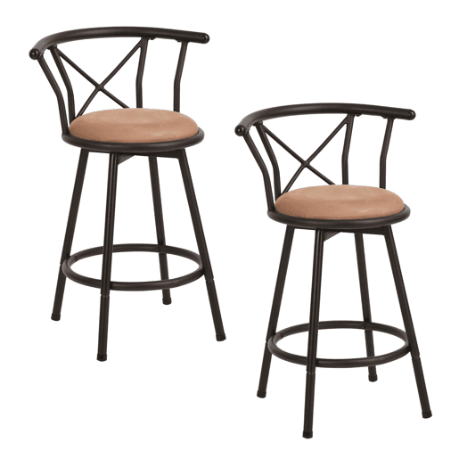 Cadeiras De Bar De Metal E Tecido, Confortáveis E Modernas, Conjunto Com 2 Unidades, Assento Acolchoado E Respaldo Ergonômico, Para Cozinha Ou Bar, Capacidade De Até 120 Kg