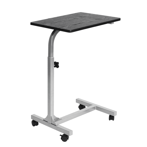 Mesa Auxiliar Portátil Regulável Em Altura Com Rodas, Estrutura Resistente De Estilo Moderno Em Preto, Ideal Para Usar No Sofá, Cama Ou Escritório, Suporta Até 25kg E Perfeita Para Computador Portátil, Tablet Ou Refeições