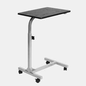 Mesa Auxiliar Portátil Regulável Em Altura Com Rodas, Estrutura Resistente De Estilo Moderno Em Preto, Ideal Para Usar No Sofá, Cama Ou Escritório, Suporta Até 25kg E Perfeita Para Computador Portátil, Tablet Ou Refeições
