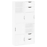 vidaXL Móveis de apoio 4 pcs ODDA pinho de madeira maciça branco