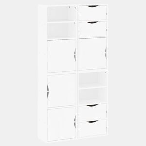 vidaXL Móveis de apoio 4 pcs ODDA pinho de madeira maciça branco
