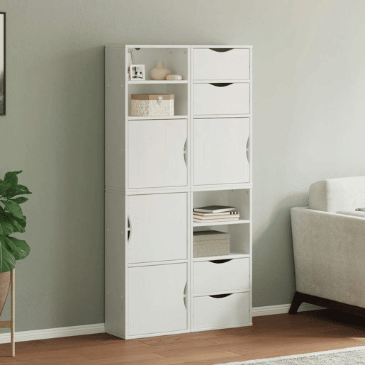 vidaXL Móveis de apoio 4 pcs ODDA pinho de madeira maciça branco vidaXL Móveis de apoio 4 pcs ODDA pinho de madeira maciça branco