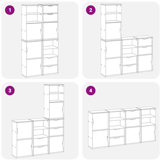 vidaXL Móveis de apoio 4 pcs ODDA pinho de madeira maciça branco vidaXL Móveis de apoio 4 pcs ODDA pinho de madeira maciça branco