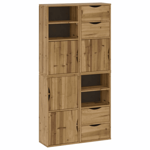 vidaXL Móveis de apoio 4 pcs ODDA 40x24x79 cm pinho de madeira maciça