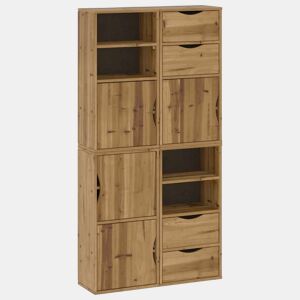 vidaXL Móveis de apoio 4 pcs ODDA 40x24x79 cm pinho de madeira maciça
