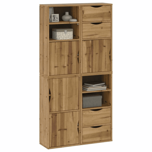 vidaXL Móveis de apoio 4 pcs ODDA 40x24x79 cm pinho de madeira maciça