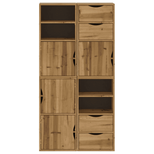 vidaXL Móveis de apoio 4 pcs ODDA 40x24x79 cm pinho de madeira maciça