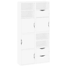 vidaXL Móveis de apoio 4 pcs ODDA pinho de madeira maciça branco