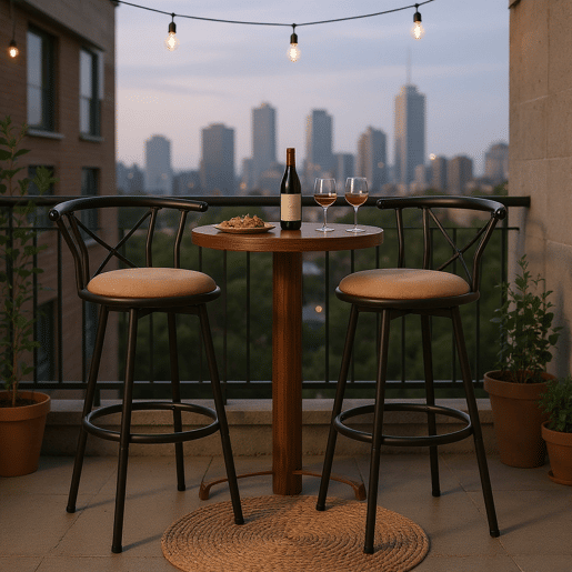 Cadeira Alta De Bar Com Encosto, Estrutura De Metal E Assento De Tecido, Estilo Moderno, Ideal Para Cozinha Ou Bar, Conjunto Com 2 Unidades, Marrom