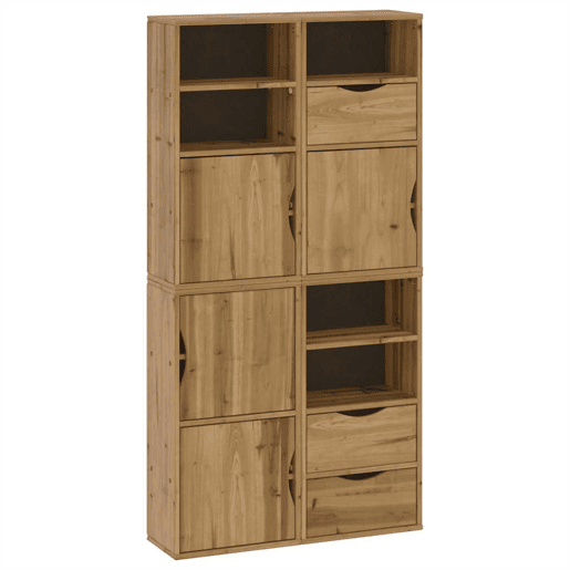 vidaXL Móveis de apoio 4 pcs ODDA 40x24x79 cm pinho de madeira maciça
