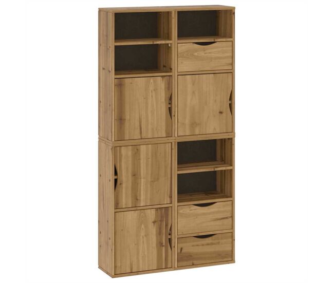 Vidaxl armarios auxiliares 4 uds "odda" 40x24x79 cm madera maciza pino