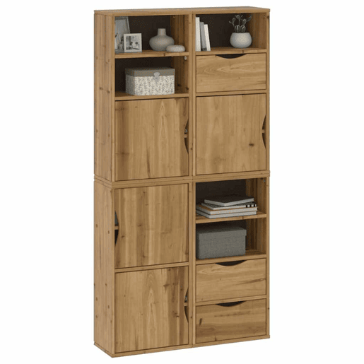 vidaXL Móveis de apoio 4 pcs ODDA 40x24x79 cm pinho de madeira maciça