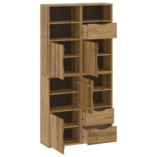 vidaXL Móveis de apoio 4 pcs ODDA 40x24x79 cm pinho de madeira maciça