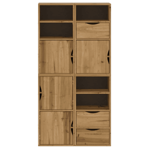 vidaXL Móveis de apoio 4 pcs ODDA 40x24x79 cm pinho de madeira maciça