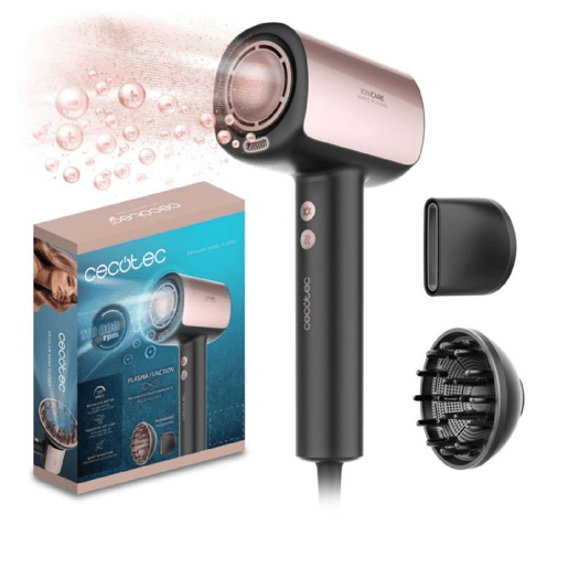 Cecotec Secador de Cabelo Brushless de Última Geração DryGlam Nano Plasma. Potência de 110,000 RPM e 1600W, Função Plasma