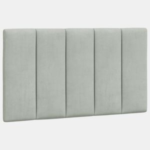 Almofadão de Cabeceira - Cabeceira de cama 90 cm veludo cinzento-claro