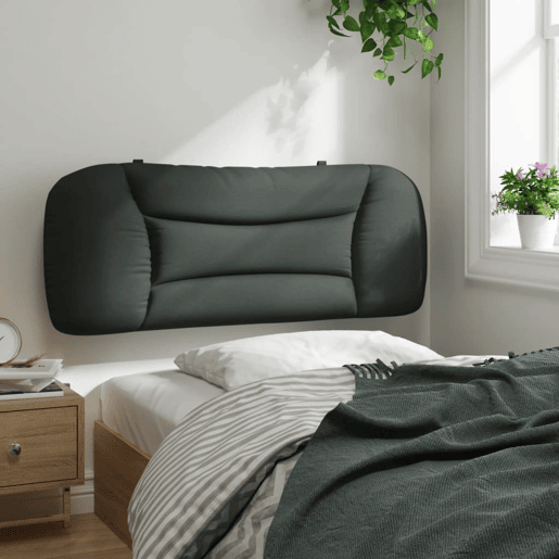 Almofadão de Cabeceira - Cabeceira de cama 100 cm tecido cinzento-escuro
