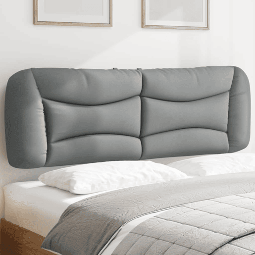 Almofadão de Cabeceira - Cabeceira de cama 160 cm tecido cinzento-claro