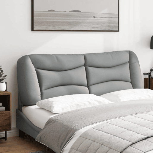 Almofadão de Cabeceira - Cabeceira de cama 160 cm tecido cinzento-claro