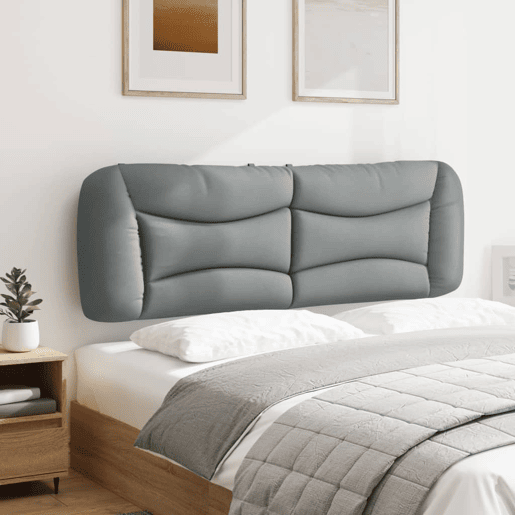 Almofadão de Cabeceira - Cabeceira de cama 160 cm tecido cinzento-claro