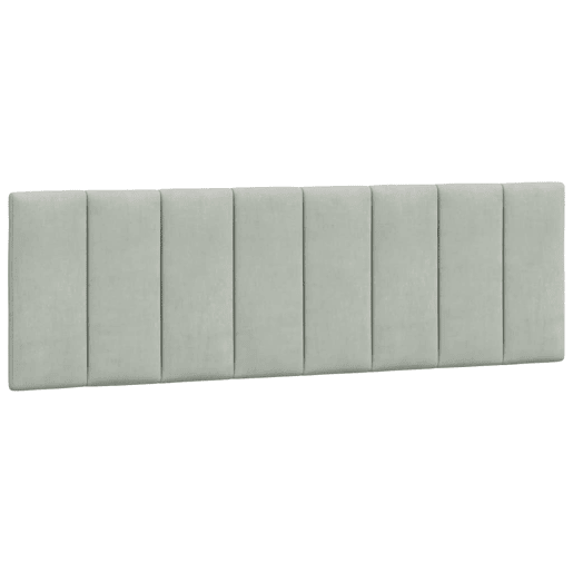 Almofadão de Cabeceira - Cabeceira de cama 160 cm veludo cinzento-claro