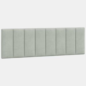 Almofadão de Cabeceira - Cabeceira de cama 160 cm veludo cinzento-claro