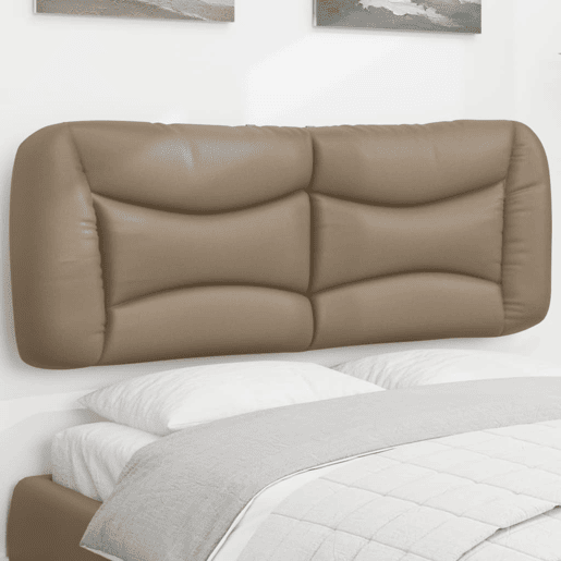 Almofadão de Cabeceira - Cabeceira de cama 120 cm couro artificial cappuccino