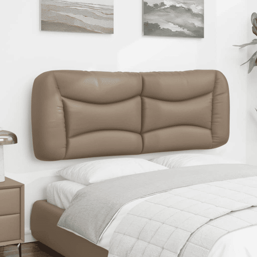 Almofadão de Cabeceira - Cabeceira de cama 120 cm couro artificial cappuccino