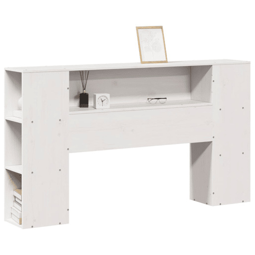 Cabeceira - Cabeceira de cama com arrumação 160 cm madeira de pinho maciça branco Cabeceira - Cabeceira de cama com arrumação 160 cm madeira de pinho maciça branco