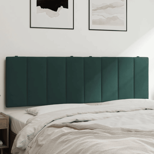 Almofadão de Cabeceira - Cabeceira de cama 160 cm veludo verde-escuro