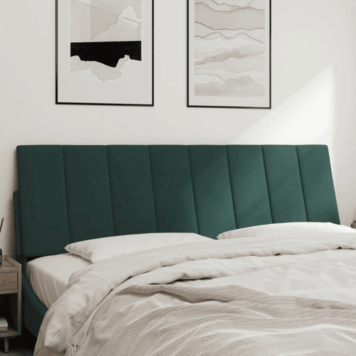 Almofadão de Cabeceira - Cabeceira de cama 160 cm veludo verde-escuro