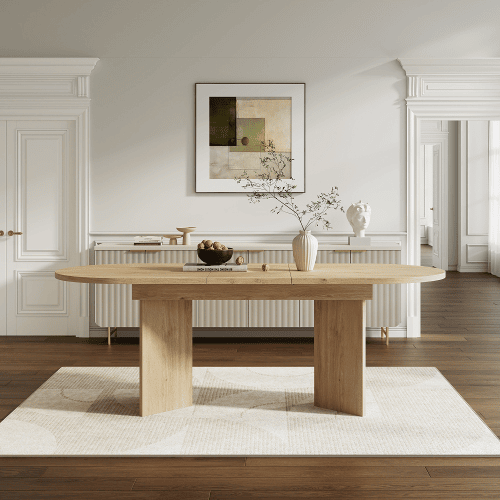 Mesa de jantar extensível oval 120-160máx. cm de mdf,carvalho
