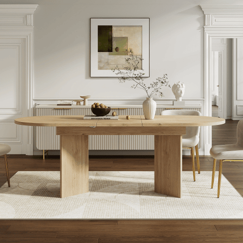 Mesa de jantar extensível oval 120-160máx. cm de mdf,carvalho