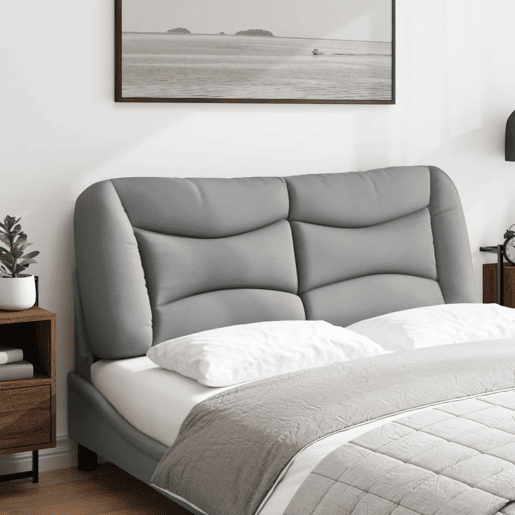 Almofadão de Cabeceira - Cabeceira de cama 120 cm tecido cinzento-claro
