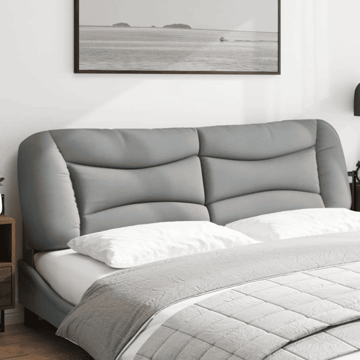 Almofadão de Cabeceira - Cabeceira de cama 180 cm tecido cinzento-claro