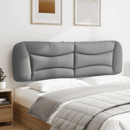 Almofadão de Cabeceira - Cabeceira de cama 180 cm tecido cinzento-claro