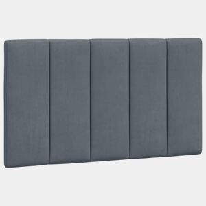 Almofadão de Cabeceira - Cabeceira de cama 80 cm veludo cinzento-escuro