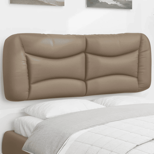 Almofadão de Cabeceira - Cabeceira de cama 140 cm couro artificial cappuccino