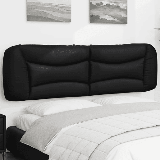 Almofadão de Cabeceira - Cabeceira de cama 180 cm couro artificial preto
